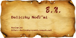 Beliczky Noémi névjegykártya